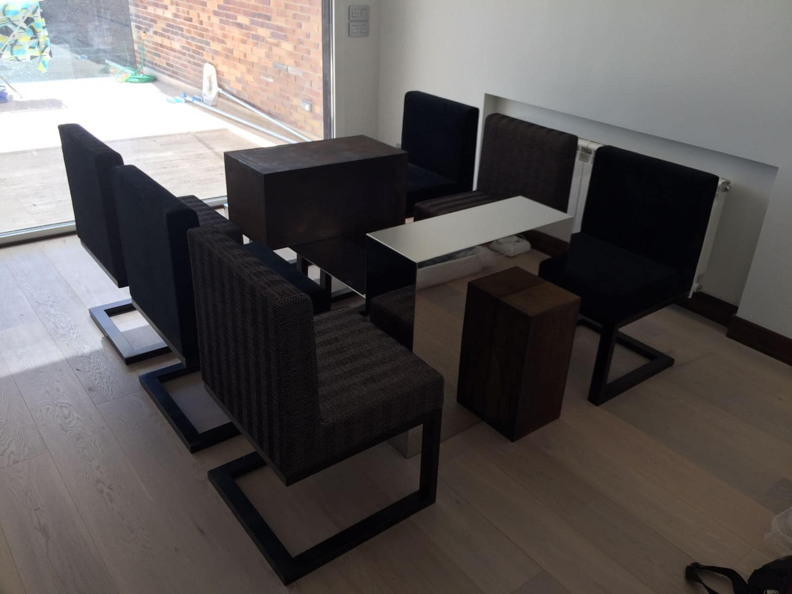 mesa de inox y corten